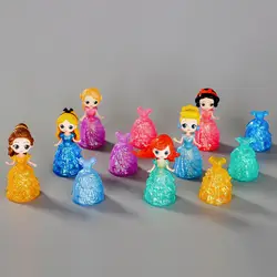 6 шт., фигурка из аниме «Disneys» версии Q, одежда принцессы, платье для куклы, фигурки из ПВХ, фигурки для девочек, игрушки для девочек, подарок