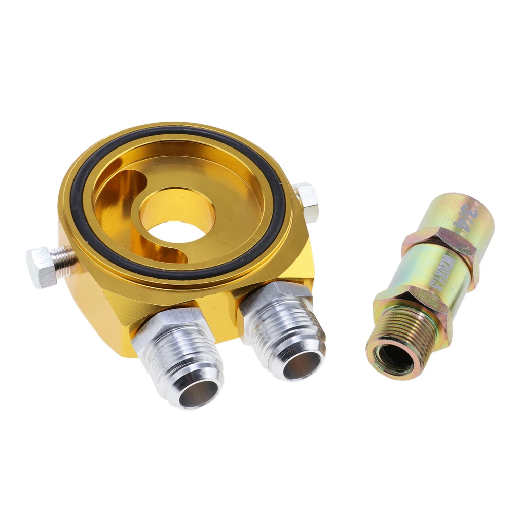 Golden Алюминиевый Масляный фильтр Сэндвич пластина адаптер-3/4-16 UNF/M20 x 1,5-5 цветов на выбор - Цвет: Golden