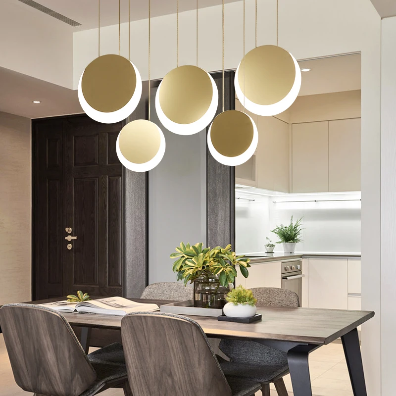

LED Chandelier for Dining Room Minimalist Art Circle Living Room Kitchen Bedroom Restaurant Illumination Bar Home Hanging Lamp