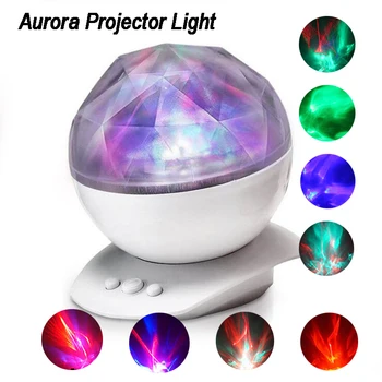 

Aurora Night Light Projector Lights 8 Changing Aurora and 360°Rotatable Built-in Speaker for kids or Adults to Sleep Soothe