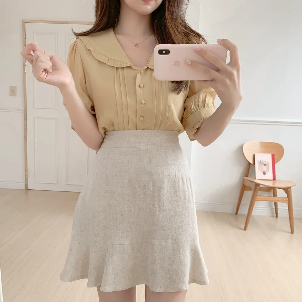 Женская блузка с коротким рукавом белая|Блузки| |