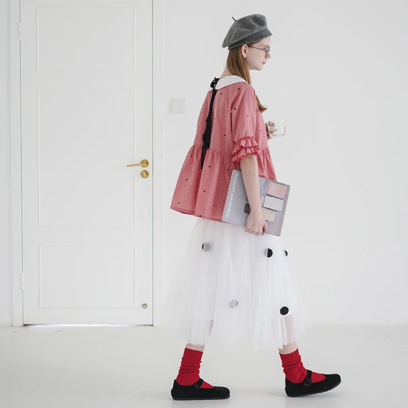 imakokoni lattice wave dot t-shirt summer 2019 new