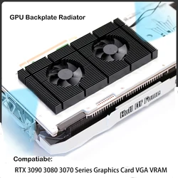 Radiateur de mémoire de plaque arrière de GPU pour RTX série 3090 3080 3070, carte graphique VGA, ram, panneau en aluminium + ventilateur double PWM, refroidisseur de refroidissement 