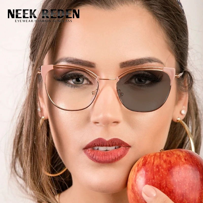 

Cat Eye Photochromic Reading Sunglasses Retro Women Metal Eyeglasses Frames Presbyopia with diopters 0 +0.5 +1.75 +2.75 +4.0