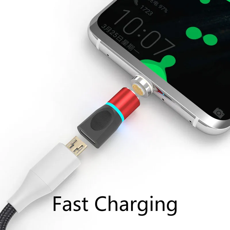 Магнитный адаптер CANDYEIC для быстрой зарядки Micro USB Samsung S20 S10 Huawei Mate40 30 Honor V30 Redmi Android