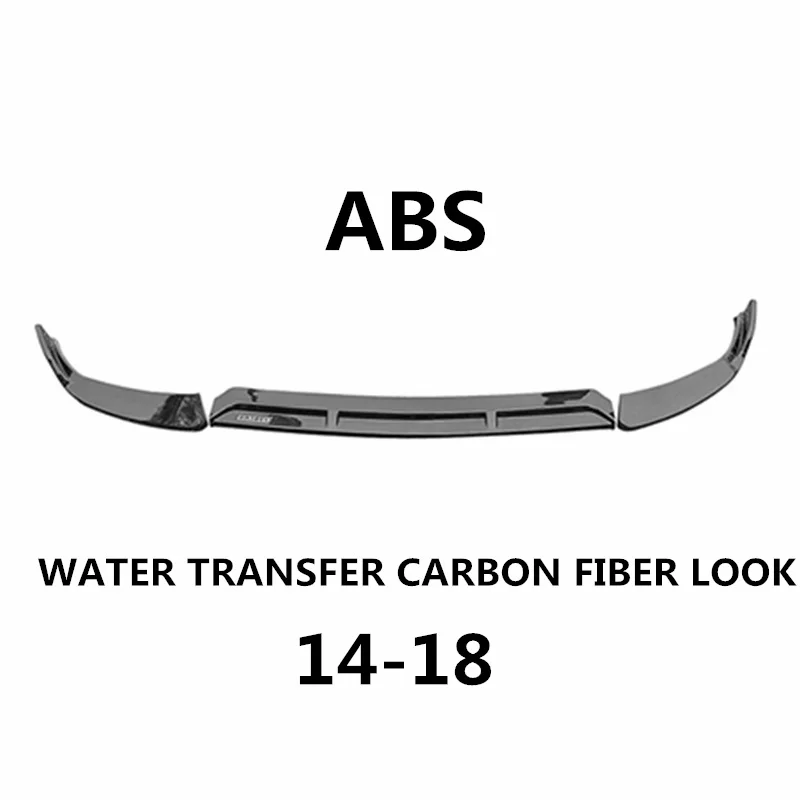 3 шт глянцевый черный ABS передний бампер для Mercedes W205 C Класс C200 C250 Sport Edition углеродное волокно внешний обвес - Цвет: Carbon Fiber Look