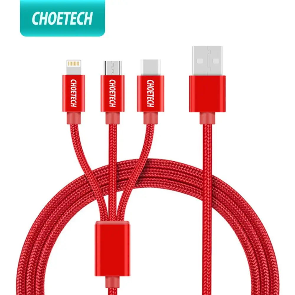Usb кабель CHOETECH 3 в 1 Micro Type C с несколькими зарядками мобильный телефон usb кабели для