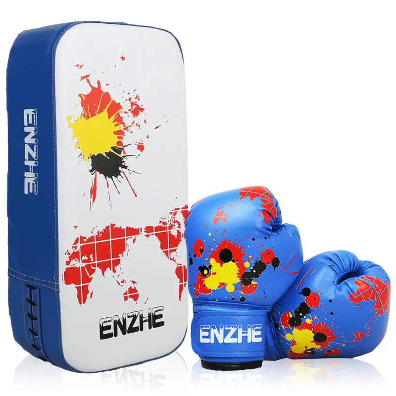 

En zhe CHILDREN'S Boxing Gloves Training Punch Mitts Foot Target Combination Kick Pad Focus Mitts Combination Kids Children Pare