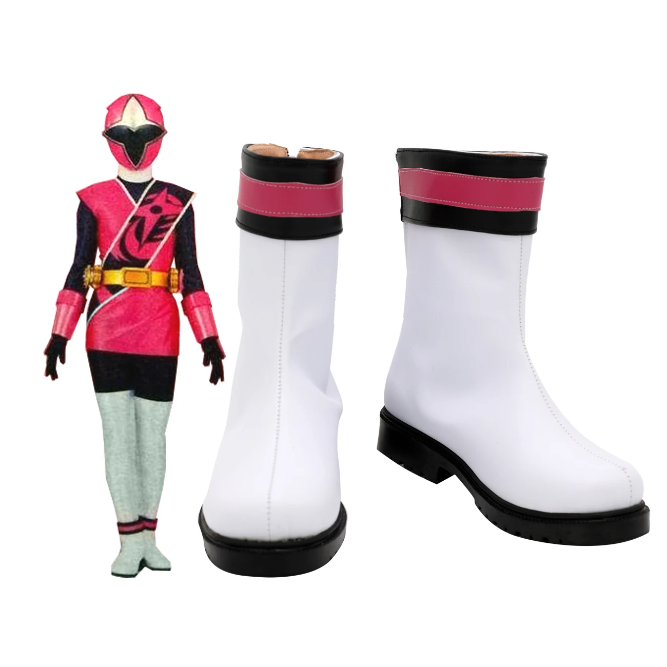 

Shuriken Sentai Ninninger MomoNinger косплей сапоги Kasumi Momochi Белая обувь косплей на заказ
