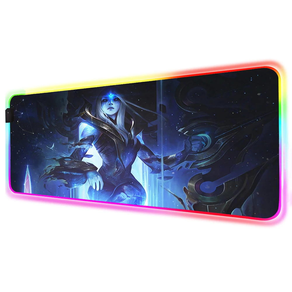 

Laptop RGB Gaming Mouse Pad Draven League of Legends Otaku Gamer Accessories LED MousePad XXL Gaming Rubber Pad with Backlight