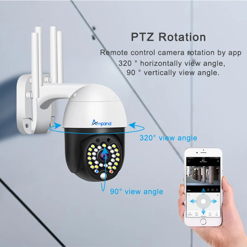 IP камера купольная водонепроницаемая 2 Мп 1080P Wi Fi PTZ|Камеры видеонаблюдения| |