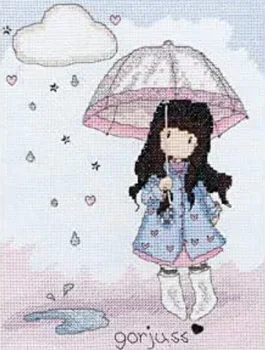 

Customizable Wholesale Little Girl Umbrella Cloud Cross Stitch Precise Printing man xiu
