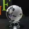 Boule de Globe en verre Feng Shui, carte du monde, sphère mondiale, accessoires de décoration pour la maison, cadeau artisanal en cristal ► Photo 3/5