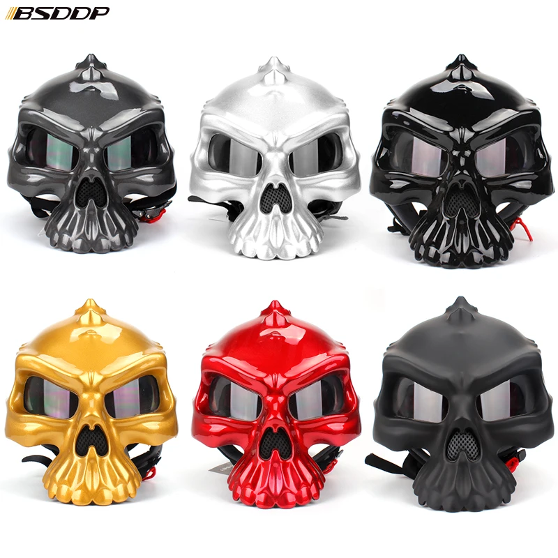 Motorcycle Helmet personality fashion Double Use Skull Half Face Helmets Capacetes Casco Retro Casque Ride safely | Автомобили и