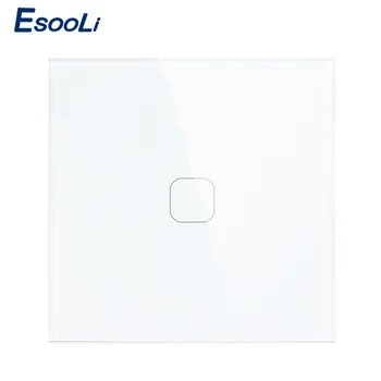 

Esooli EU Stanard Touch Switch Crystal Glass Panel 1 Gang 1 Way Touch Switch, EU Light Wall Touch Screen Switch,AC 170-250V
