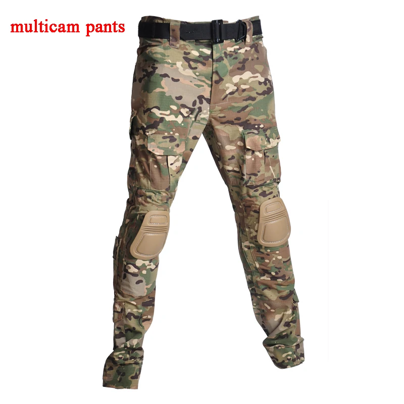 pants multicam Камуфляжная Военная тактическая Униформа, охотничий камуфляж, страйкбол, пейнтбол, охотничий костюм, набор с длинным рукавом, быстрая штурмовая одежда армии США - Цвет: pants multicam