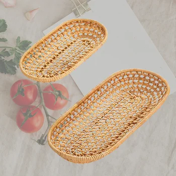 

2Pcs Rattan Woven Basket Woven Basket for Cutlery Arrangement Kitchen