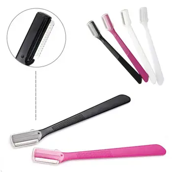 

2 Pcs Eyebrow Razor Eyebrow Trimmer Shaping Eyebrow Razor Stainless Steel Blade Eyebrow Remover Makeup Tool Random Color TSLM1