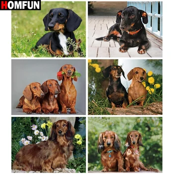 

HOMFUN Diamond Painting Cross Stitch "Animal dog scenery" 5D DIY Diamond Embroidery Full Square/round Rhinestone Of Picture