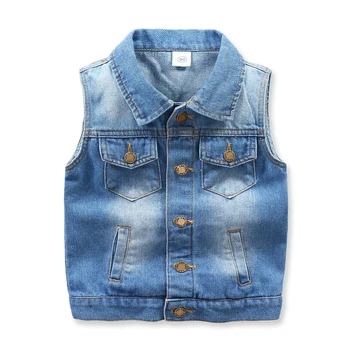 

Baby Boys Vest Spring Autumn Kids Denim Waistcoats Casual Boys Jeans Outerwear Children's Clothing Denim Vest For Boy 3-8 Yrs