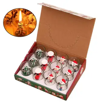 

12pcs Christmas Table Decoration Cup Candle Set Christmas Candle Creative Desktop Ornament for Scene Layout (Colorful)