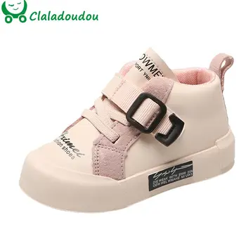 

12-14cm 2020 Fashion Autumn Children Shoes Unisex Toddler Boys Girls Sneakers Pu Leather Buckle Casual Kids Shoes Ankle Boots