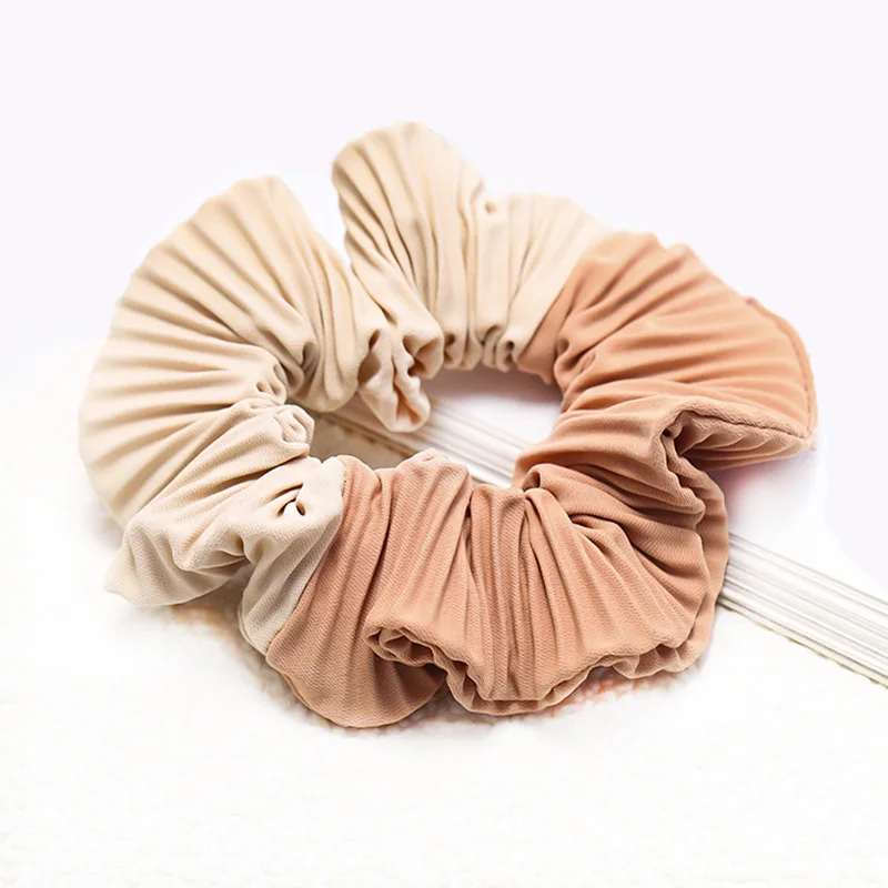 nude pink cream 12 шт. бутик корейских сморщенных волос резинки для волос конский хвост держатель сплошной цвет Новая эластичная лента для волос аксессуары для волос - Цвет: nude pink cream