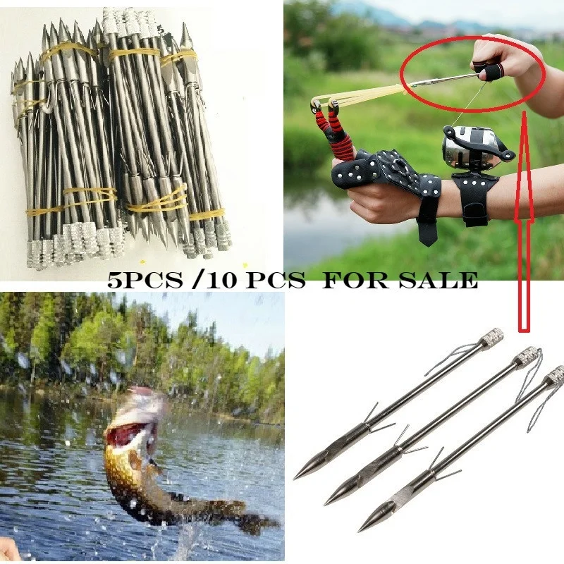 

5PCS/10PCS New Steel Fishing Slingshot Bow Arrows Broadheads Arrowhead Hunting Shot