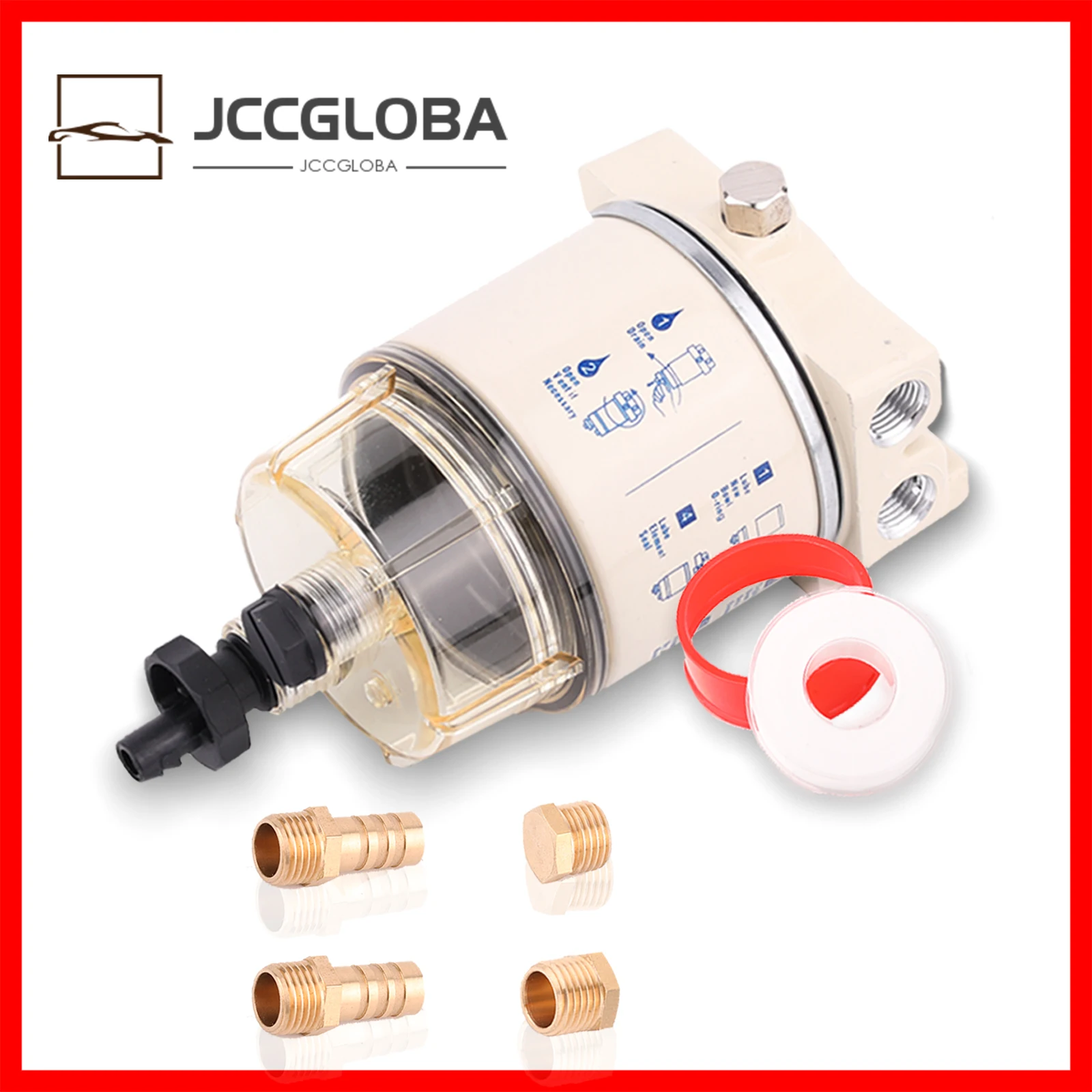 R12T fuel / water separator filter Diesel engine for Replaces S3240 Racor 120AT NPT ZG1 / 4-19 Complete Parts Complete Combo