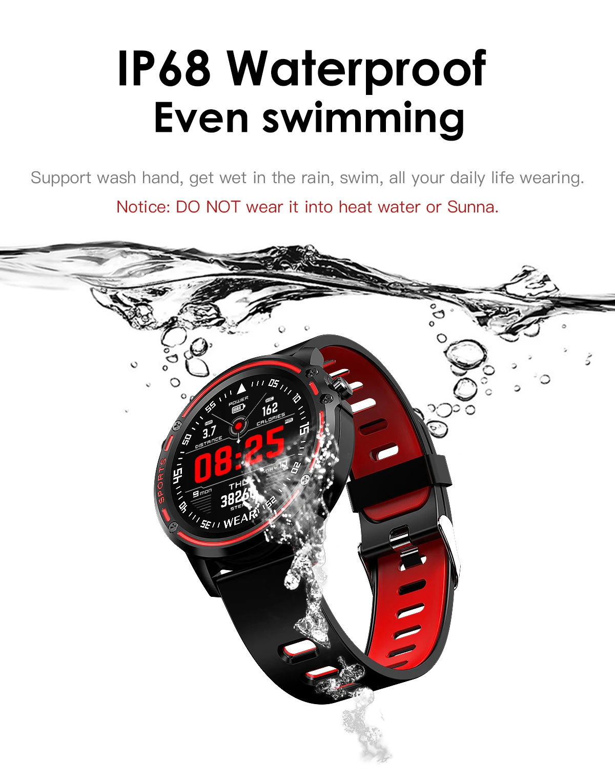 Torntisc L8 PPG+ ECG Full Round Display Smart Watch Men IP68 Waterproof Heart Rate Blood Pressure Sport Smartwatch