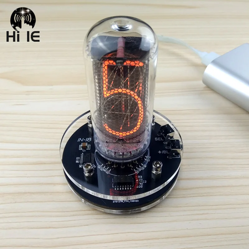1 bit IN18 светящиеся трубные часы трубчатые семицветные RGB светодиодный Nixie без