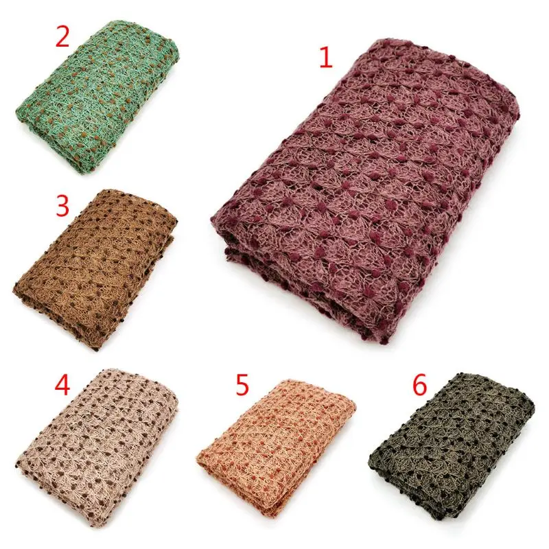 Newborn Photography Props Baby Kids Knit Wrap Cloth Swaddle Photo Background Accessories