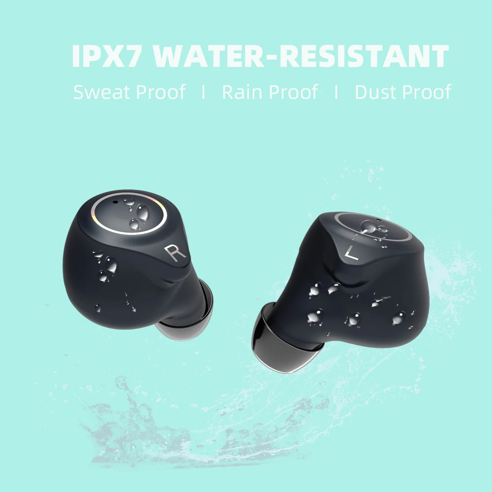 Arikasen true wireless earbuds bluetooth 5.0 TWS earphones 8 hours playtime IPX7 Waterproof bluetooth earbuds wireless earphone