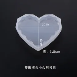 3D Diamond Heart Silicone Molds for Crafting Jewelry Trays (B)