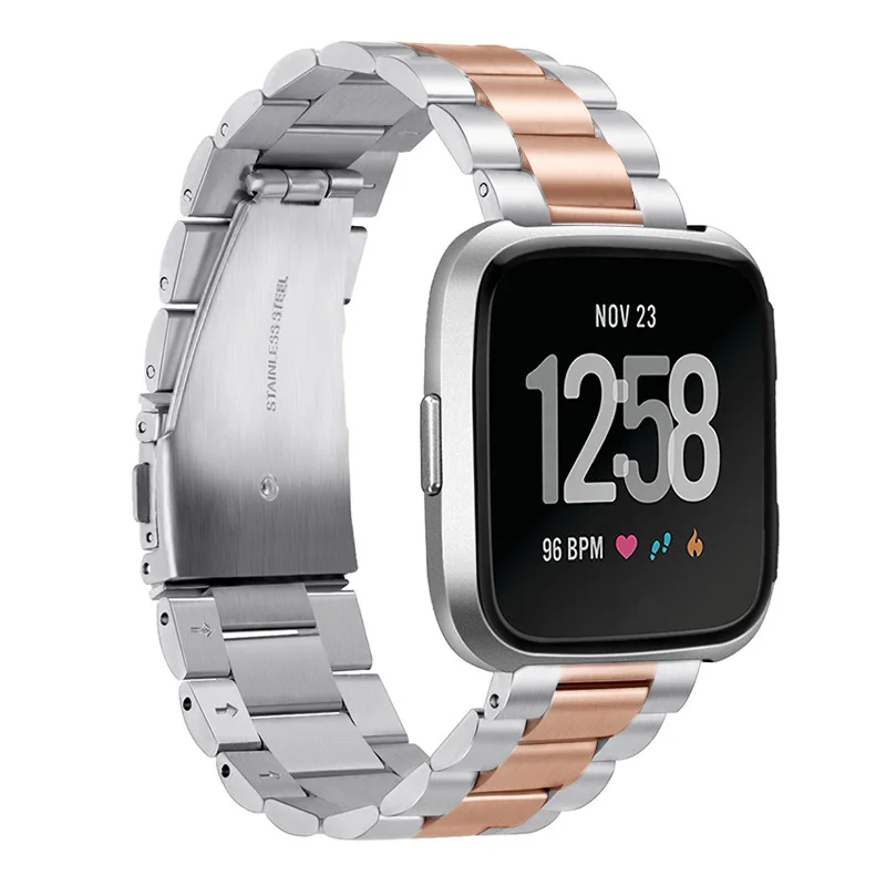 Браслет из нержавеющей стали с бабочкой и пряжкой Для Fitbit Versa, металлический ремешок для часов из желтого золота, быстросъемный ремешок для часов 22 мм