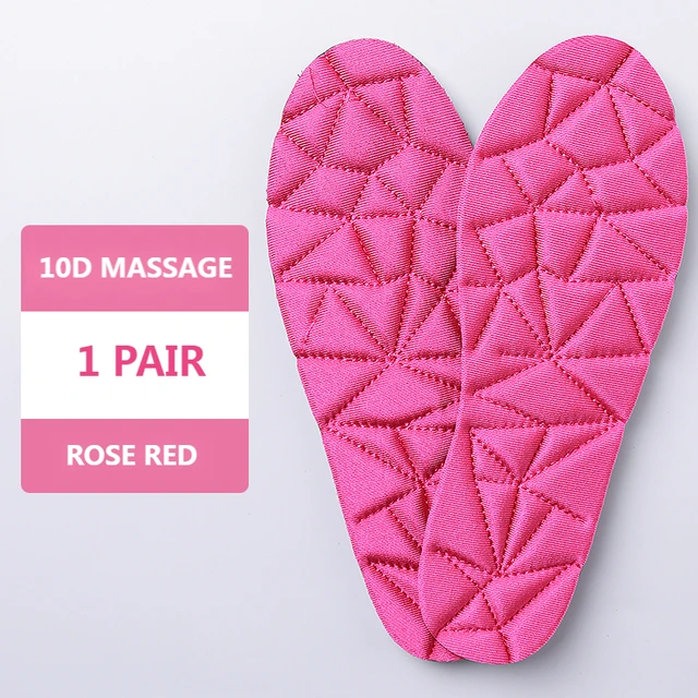 2022 New Memory Foam Orthopedic Insoles For Shoes Women Men Flat Feet Arch Support Massage Plantar Fasciitis Sports Pad Insole ROSE RED