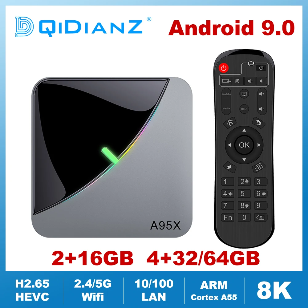 A95XF3 воздуха Android 9 0 Смарт ТВ Box Amlogic S905X3 4 ядра 2 г/5G Wi Fi BT 8K HDR Media Player Декодер каналов