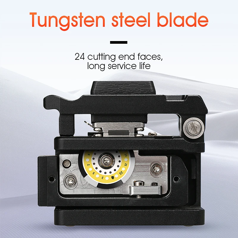 COMPTYCO AUA-X2 High Precision Fiber Cleaver With Waste Fiber Box,FTTH Cutting Tools Fiber Optic Cable Cutter 24 Surface Blade