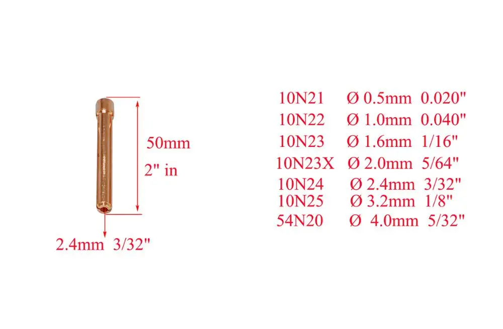 TIG коллеты 10N24 3/32 &quot2 4 мм подходит сварочный фонарь SR PTA DB WP 17 18 26 серии 10PK|tig collet|tig