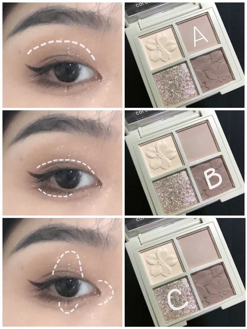 4 Color Eye Shadow Easy To Color Matte Pearlescent Earthy Eye Shadow Palette Professional Eyeshadow Pallete Cosmetic TSLM1