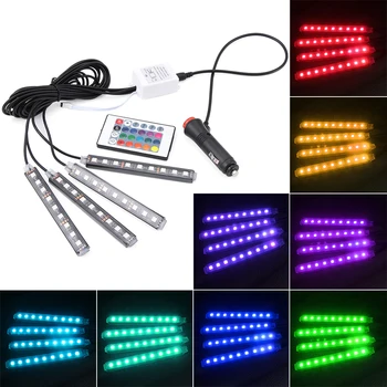 

1Set Car USB Interior Strip Lamp 9 LED Strip for avensis peugeot 207 508 audi a4 ford s-max touran w211 a4 b6 ford fiesta