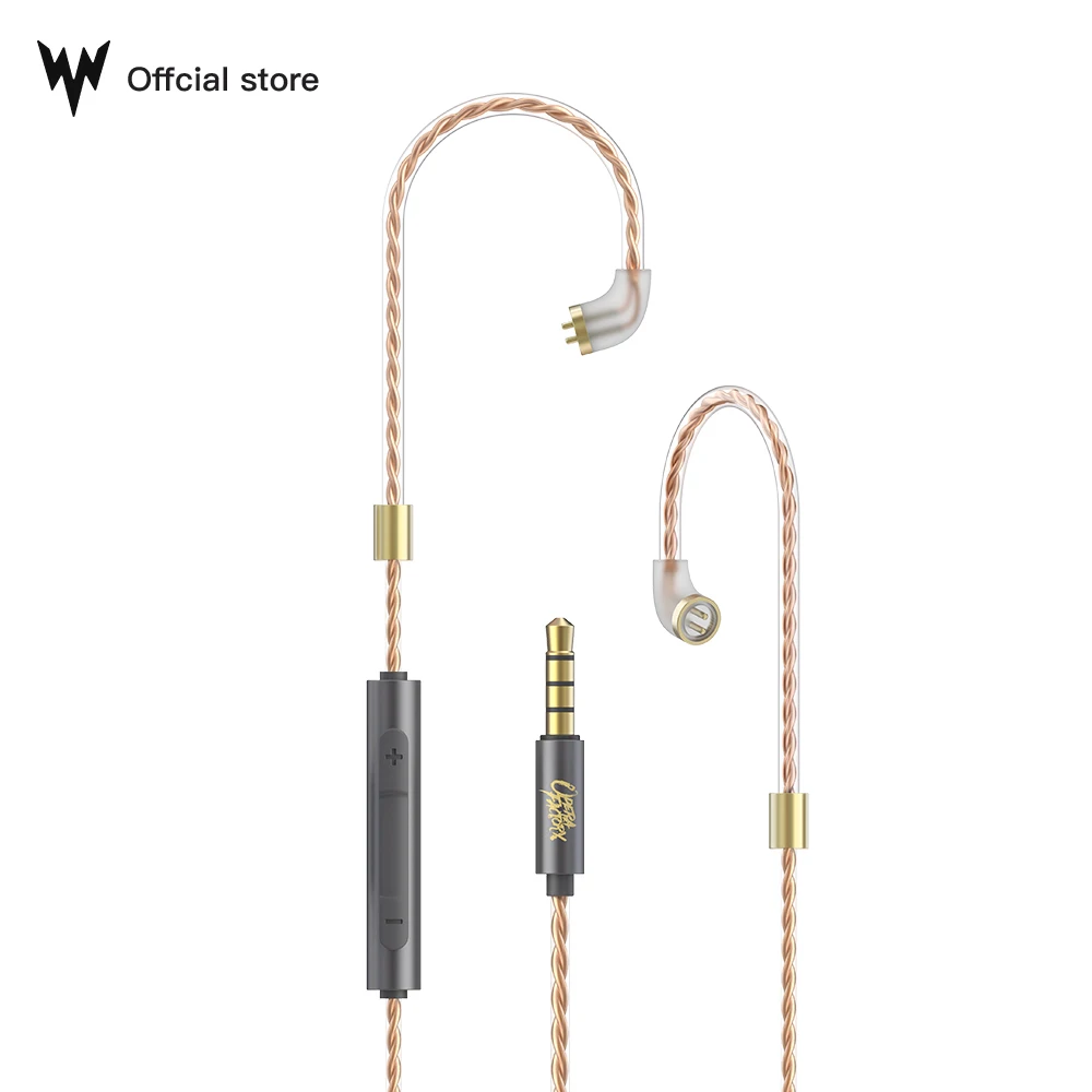 OF OM1 5N OFC Cable Dedicated 2PIN Upgrade Cable use for OM1 Whizzer HE03 with mic Cord Applies Original Headphones