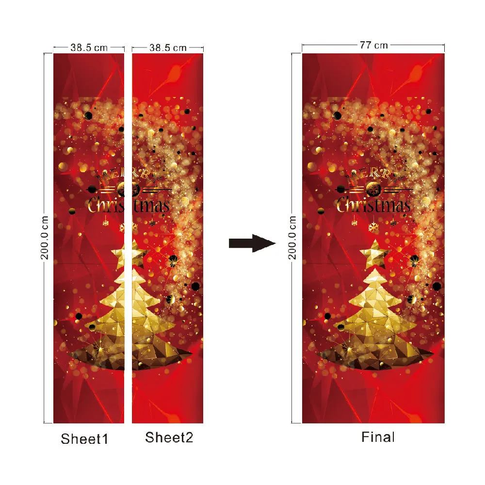Рождественская декоративная 3D дверная Фреска, наклейка Санта Клаус, настенная художественная, домашний декор, самоклеющаяся Наклейка на стену, отклеивающиеся обои