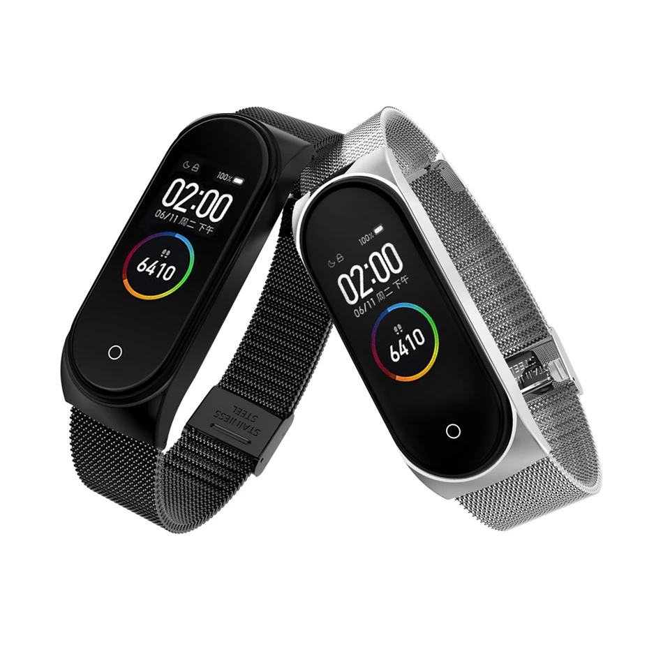 Mi lanese металлический ремешок браслет для mi Band 4 и 3 ремешок для Xiao mi Band 4 и 3 Пряжка ремешок из нержавеющей стали mi Band 4/3 ремешок на запястье