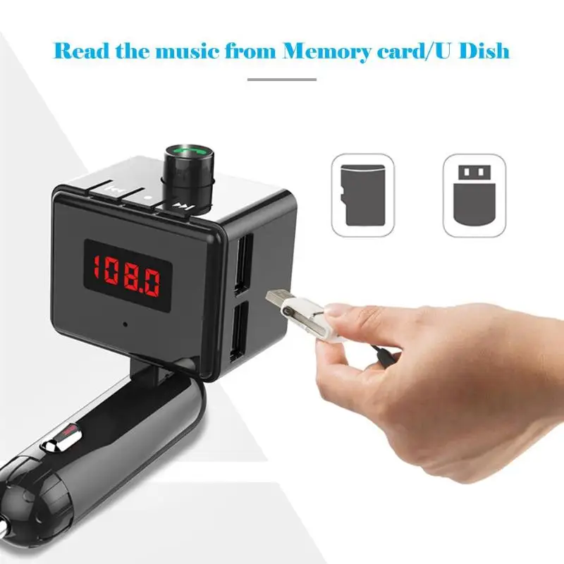 B6S Bluetooth fm-передатчик громкой связи автомобильный комплект MP3-плеер двойной USB зарядное устройство