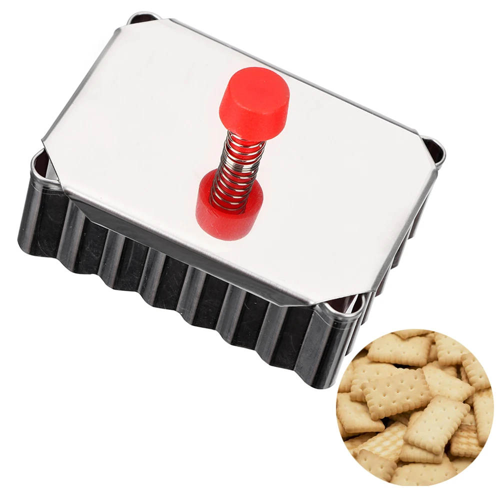 

Fondant Pressed Cookie Mold Square Biscuit Cutter Plunger Cookie Cutter DIY Pastry Decorating Mould Stainless Steel Baking Tools