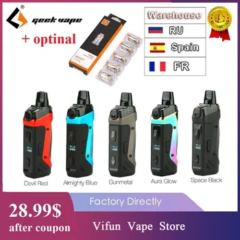 

Original Geekvape Aegis Boost Pod Vape kit with 1500mah Battery & 3.7ml Pod Fit Both Pod & RDTA E-cig Vape kit vs Vinci X / Solo