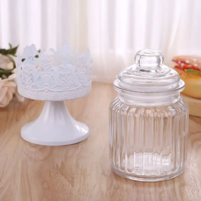 Hot Sell Christmas Glass Jar Candy Sugar Storage Bottle Wedding Gift Hollow Home Decor