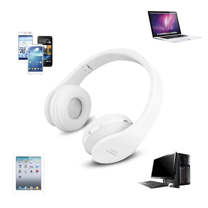 FOOVDO Bluetooth Headphone Heavy Bass Wireless Headset with Microphone HiFi Sound Music Stereo Earphone for Video Game