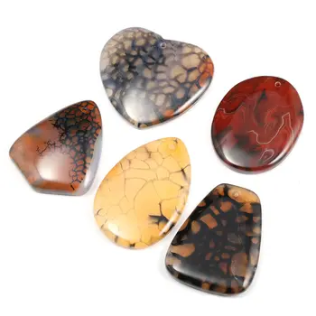 

5pcs / Lot Black Red Striped Agates Pendant Reiki Healing Natural Stone Meditation Amulet DIY Jewelry Natural Stone Charms